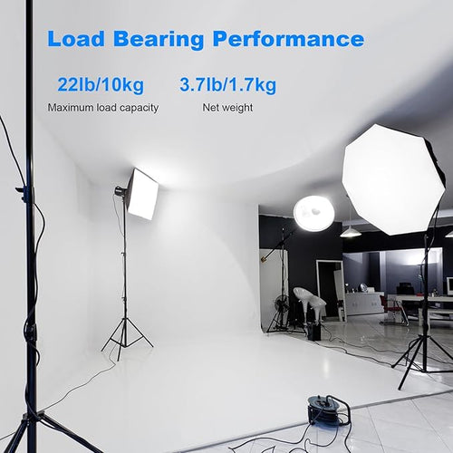 2pack Heavy Duty Light Stand 9.2ft / 110" Aluminum Spring Cushioned Tripod Lighting Stands Max Loading:10KG Adjustable 94cm-280cm with Carry Bag for Photography Softboxes Umbrella Studio Shooting