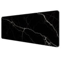Dynippy Large Thin Mouse Pad with Stitched Edges, Black White Marble