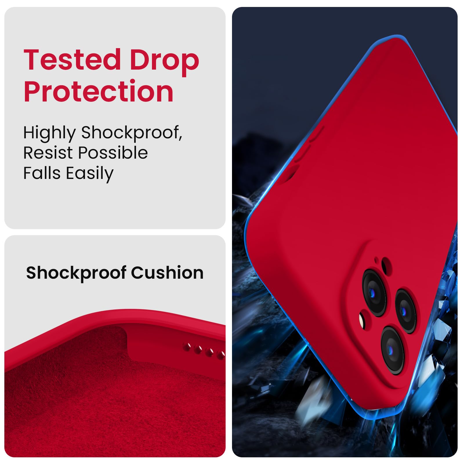 FireNova Designed for iPhone 13 Pro Case, 6.1", Deep Red