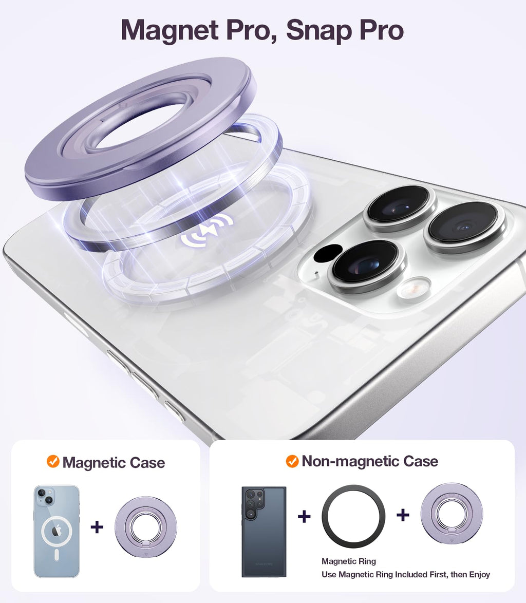 TORRAS [Dual-Ring] Magnetic Phone Grip Ring Holder [Dual-Ring] Purple