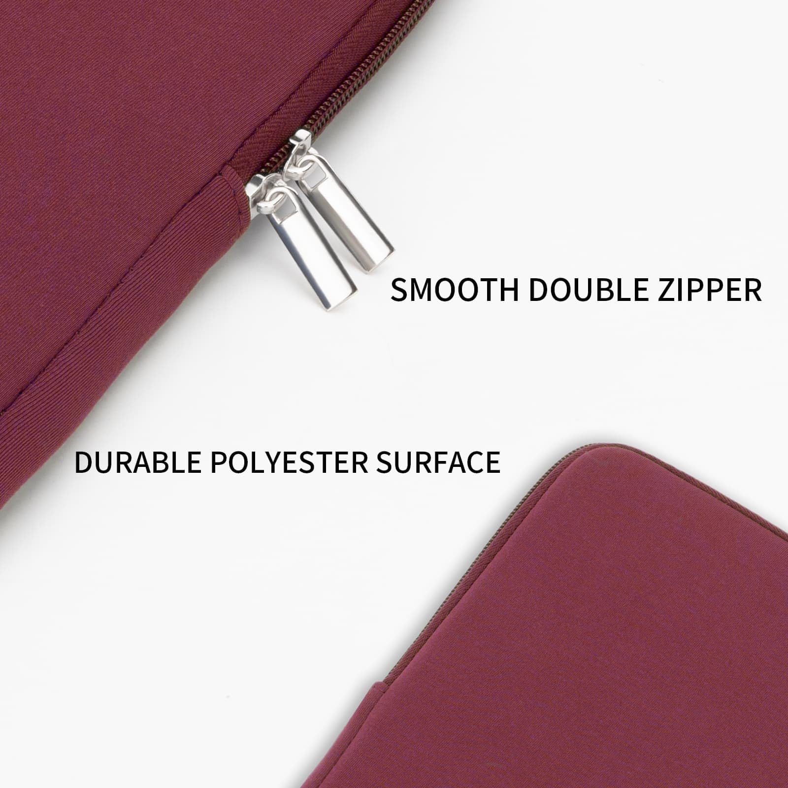 RAINYEAR 16 Inch Laptop Sleeve Case Soft Lining Padded Cover, Red