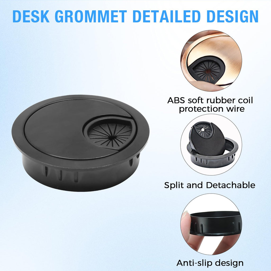 Desk Grommet 1-3/8" (35 mm), 2 Pcs Copper Red Desk Cord Hole Cover