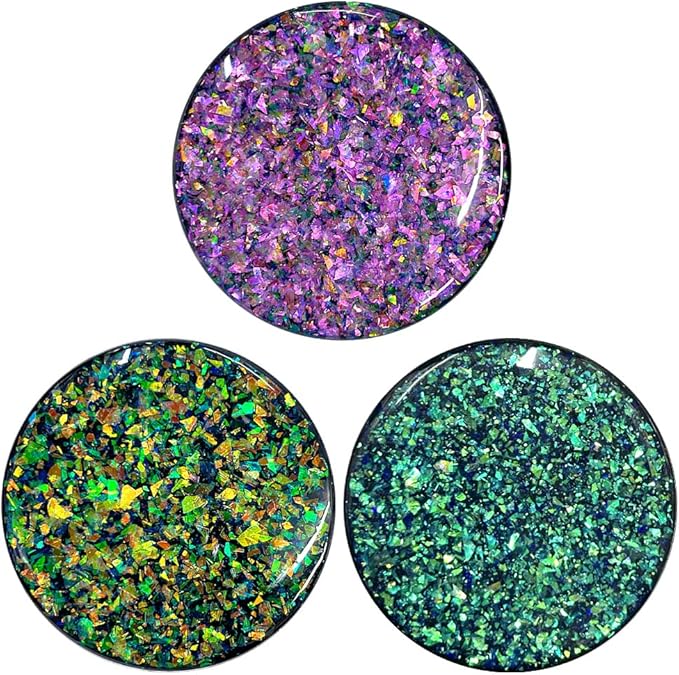 3 Pack Fashionable Clear Glitter Expandible Collapsible Moblile Phone Grip Stand Holder for Smartphones and Tablets Cell Phone Accessory-5 ((Rose Gold Mix Colorful Glitter Purple Blue))