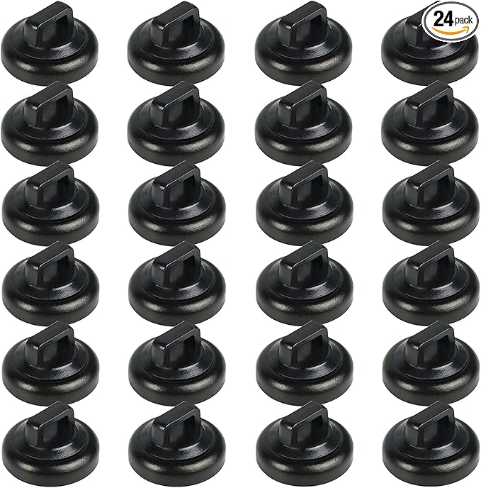 Magnet Zip Tie Mount Magnetic Zip Ties Mount Clips Base Holder Strong Multipurpose Wire Cable Holder Mount Wire Clips Management for Home Office Marine Electrical Wiring (Black, 24 Piece)