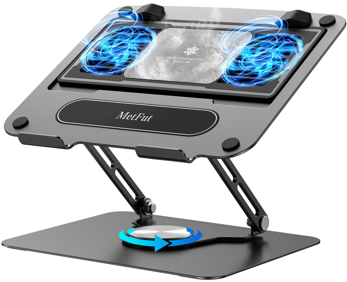 Metfut Laptop Cooling Pad with Detachable Fan & Cooler,360° Rotation Base