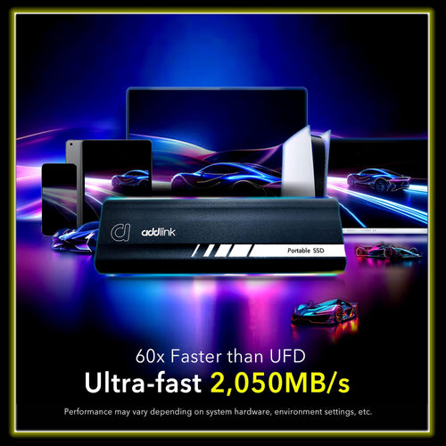 Addlink P21 2TB Portable External SSD, Up to 2,000MB/s Read, USB 3.2 Gen 2x2, Lightweight Storage for Photography, Video, Gaming and Fast backups, for PC Laptop Mac Windows Linux Android PS4 PS5