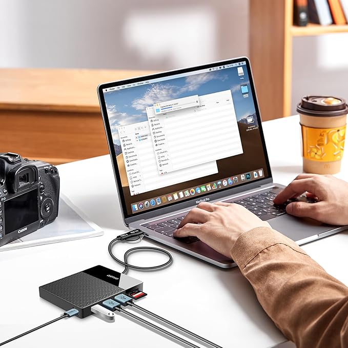 1TB External Hard Drive, USB C Multiport Hub HDD 7-in-1, USB 3.0, SD/TF Card Reader, Docking Station, Multi-Function HDD for Windows, Mac, Android, TV, Phone, Laptop, Desktop, PC