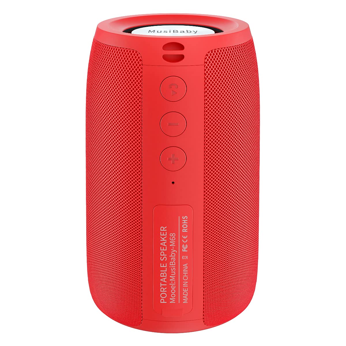 Musibaby M68 Small Rechargeable Speaker, Dual Pairing, Red