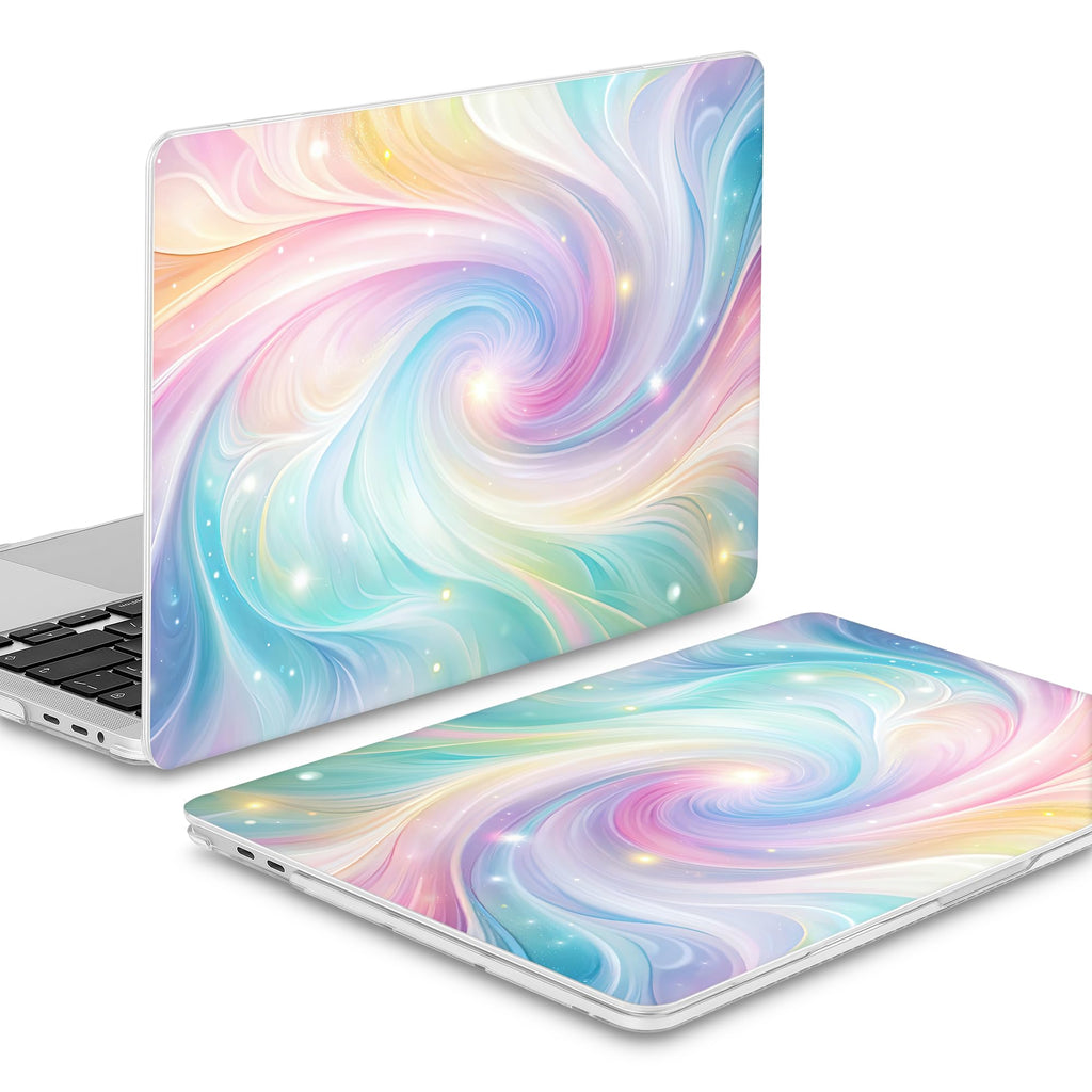 Mektron Case for MacBook Pro 16 Inch A2141 Cover 2019 Release 16" with Liquid Retina Display/Touch ID, Plastic Hard Shell with Keyboard Skin & Screen Protector & Dust Plug, Colors Swirls