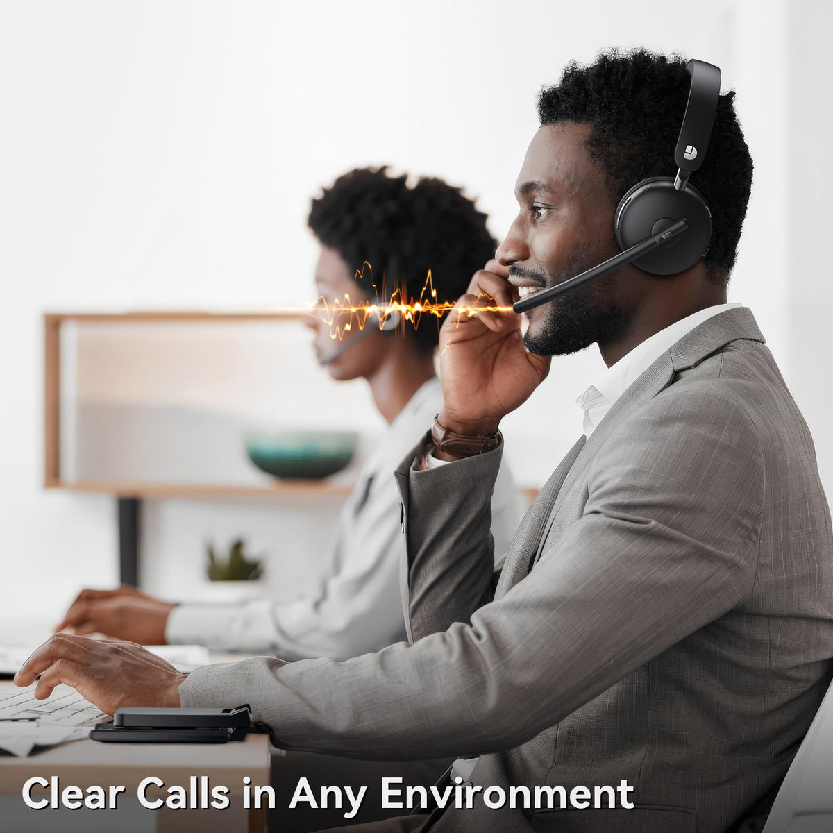 Dytole Wireless Headset with Mic for Work