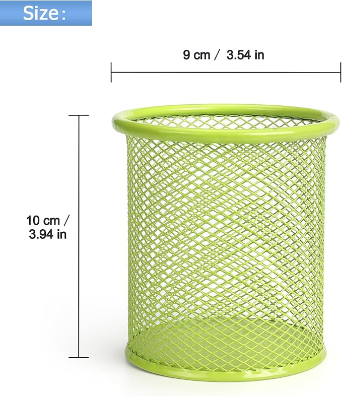 Tamaki Pen Holder Cup for Desk, Wire Mesh Pencil Cup Holder, Green