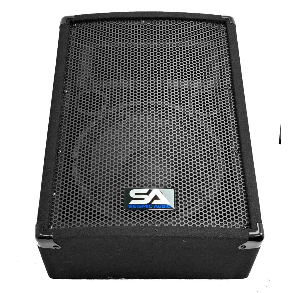 Seismic Audio - SA-10MT-PW-Pair - Pair of Powered 2-Way 10" Floor / Stage Monitor Wedge Style with Titanium Horns
