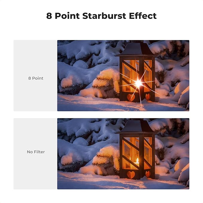 K&F CONCEPT 72mm Star Filters Kit (3pcs) 4 Points 6 Points 8 Points Cross Screen Starburst Filters Set -18 Layer Coating Ultra Slim Optical Glass Camera Lens Filter with 3 Cleaning Cloth