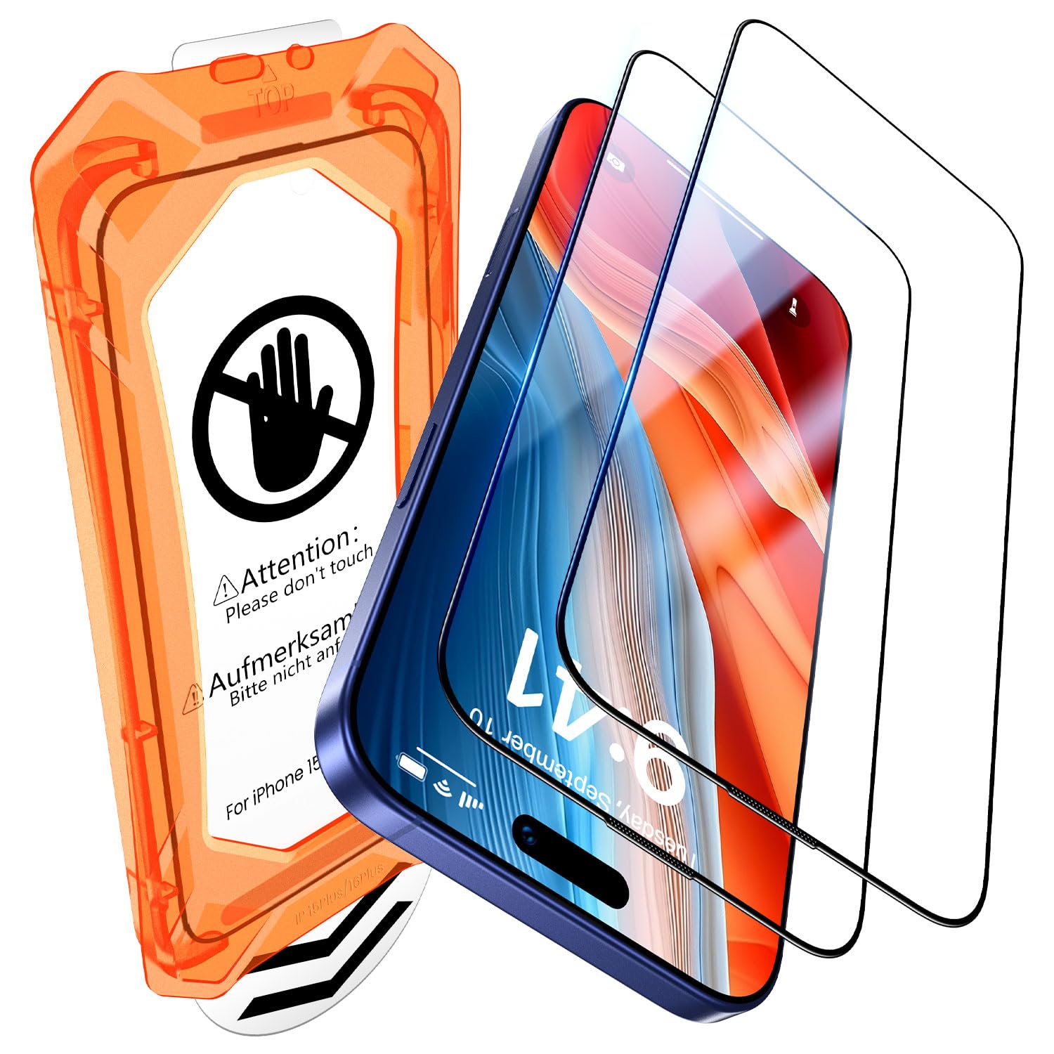 UniqueMe for iPhone 16 Plus Screen Protector - 2 Packs