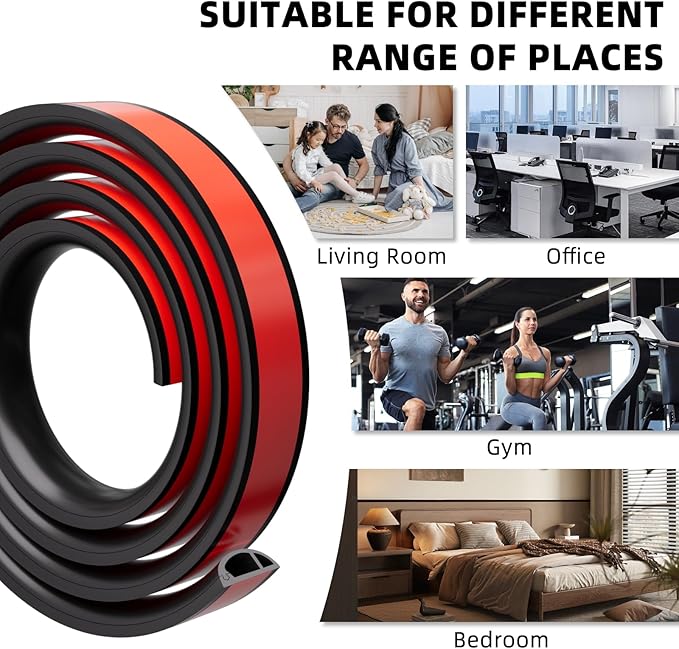 9.8ft Floor Cord Cover, Silicone Wire Hider, Hide Extension Cords, Protect Cords, Prevent Cable Trips, Heavy-Duty Adhesive-Backed Anti-Trip Cable Protector for Floor, Desk & Wall