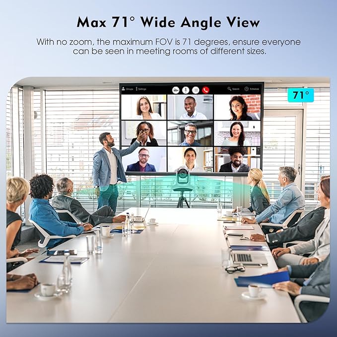 TOALLIN Wireless PTZ Conference Room Camera, 10X Optical Zoom, 1080P Full HD Video Calling and Streaming, Wireless Conference Webcam for Video Conferencing/Church Services Worship/Online Teaching