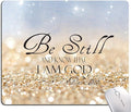 Christian Bible Verses Square Waterproof Mouse Pad Non-Slip Rubber Base MousePads for Office Laptop, 9.5"x7.9"x0.12" Inch(Be Still)