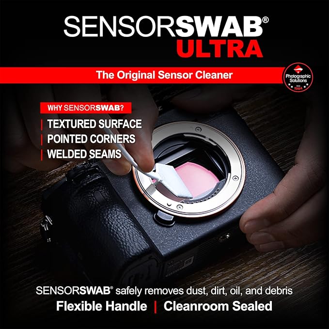Photographic Solutions Digital Survival Kit - Type-4 (33mm) Sensor Swabs, PEC-PAD Photo Wipes, E-Wipe Packet, Eclipse Optic Cleaning Fluid - Camera Cleaning Kit with Travel Bag