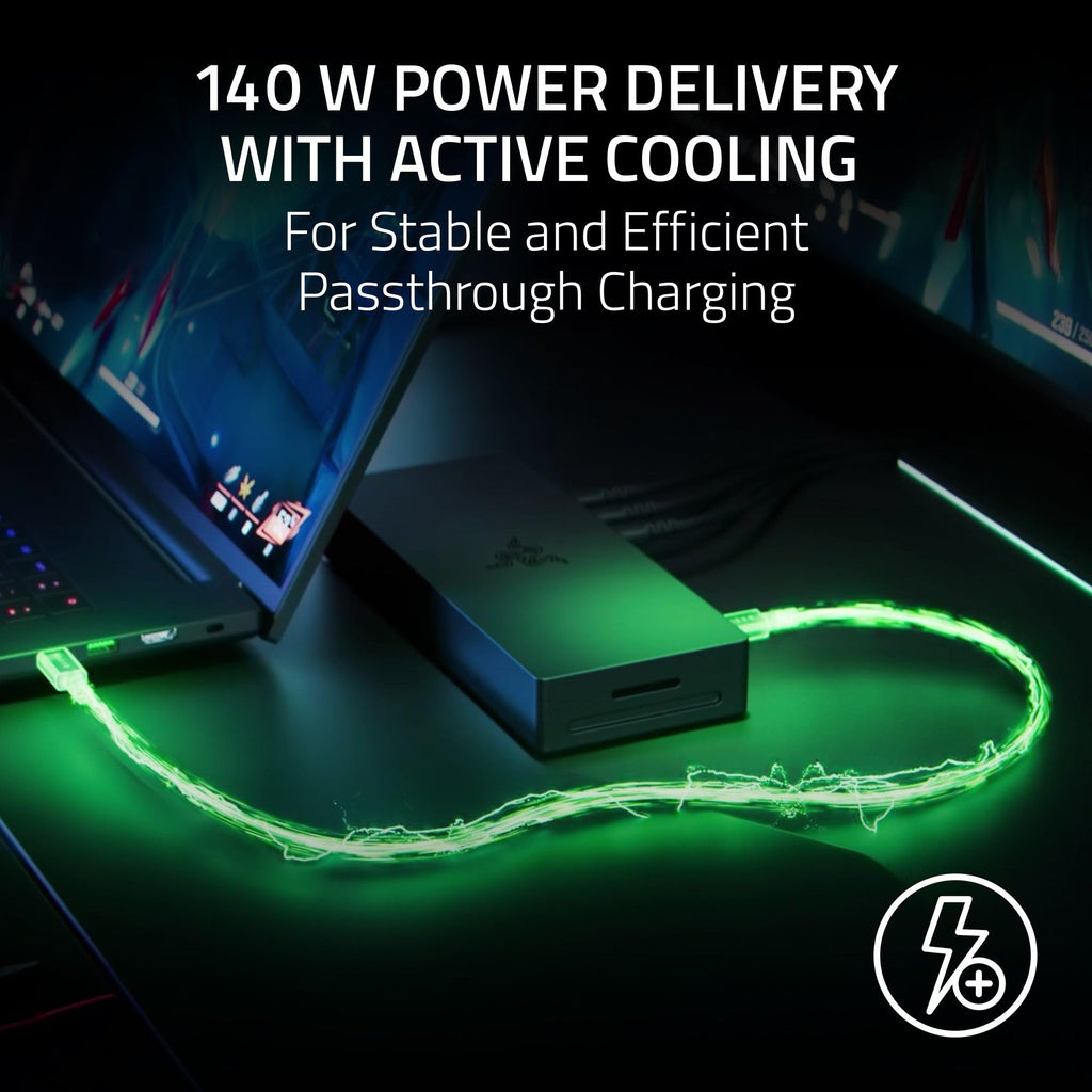 Razer Thunderbolt 5 Dock Chroma, 11 Ports + M.2 SSD Slot, Black