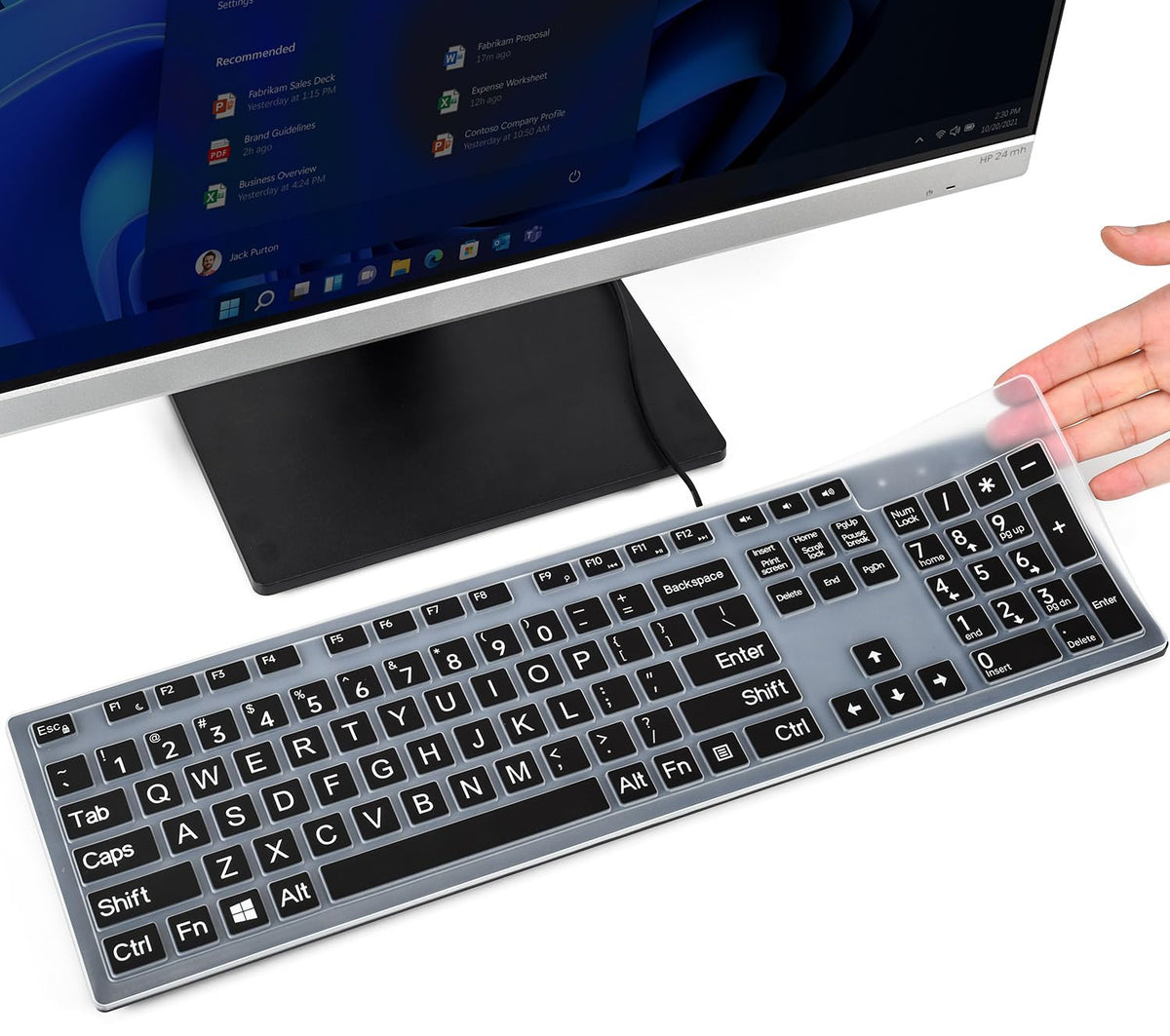 Colorful Keyboard Cover for Dell KM636 Wireless Keyboard/Dell KB216 KB216t KB216p Wired Keyboard/Dell Optiplex 5250 3050 3240 5460 7450 7050/Dell Inspiron AIO 3475/3670/3477 All-in one Desktop,Rainbow