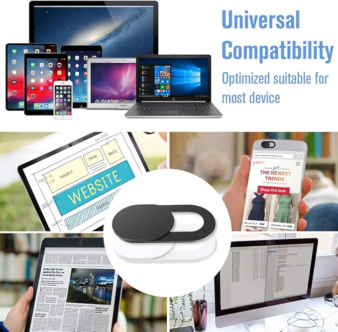 Webcam Cover Slide,[6 Pack] Ultra-Thin Laptop Web Camera Cover Compatible with MacBook,Laptop,PC,Computer,iMac,iPad, iPhone 6/7/8 Plus. 0.022in Thick Web Blocker Protect Your Privacy and Security