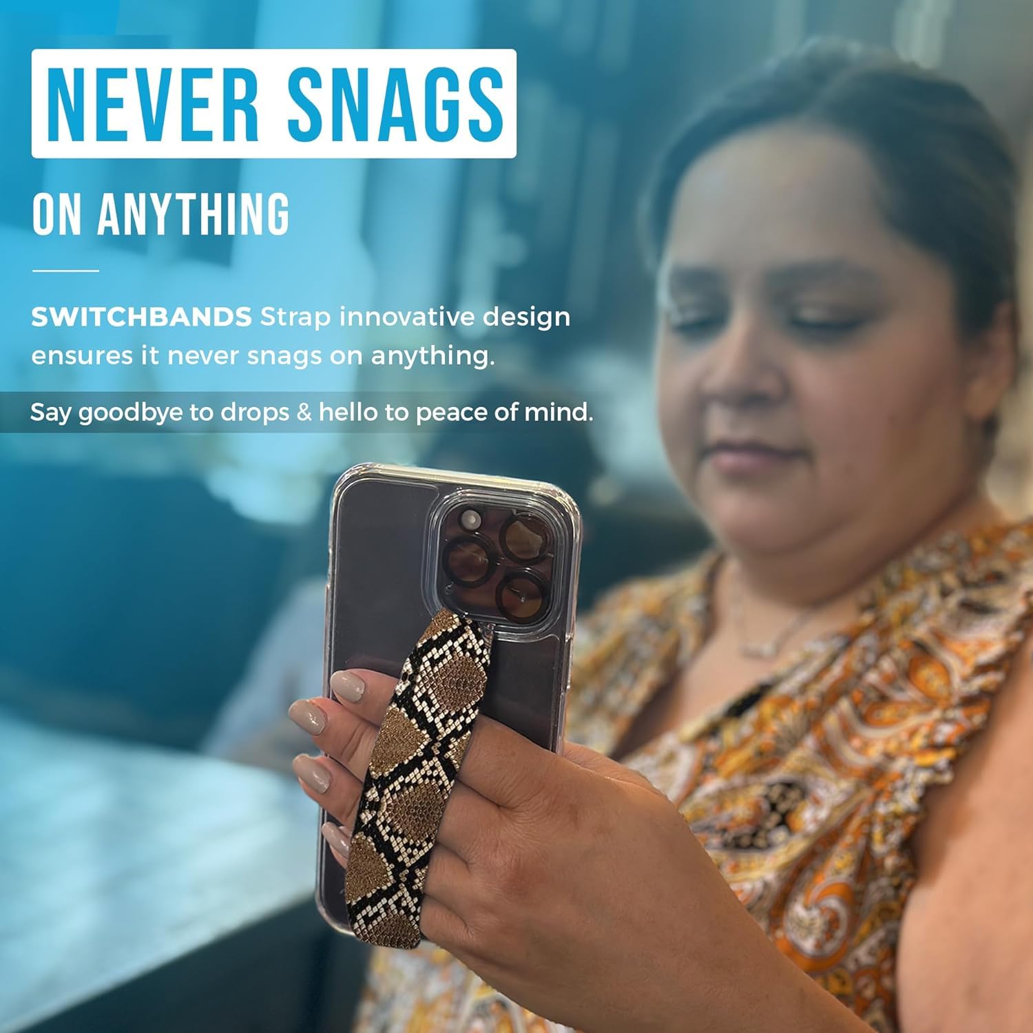 Switchbands Phone Grip Strap - Reversible Finger Holder for Phone Back, Customizable Anti-Slip Design, Wireless Charging Compatible Detachable Holder for iPhone - Its a Mood