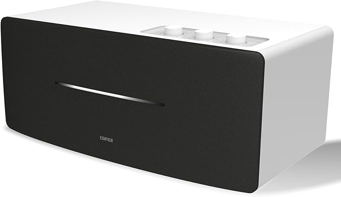 Edifier D12 Integrated Desktop Computer Speakers with Bluetooth 5.0, Wireless Stereo Tabletop Speaker 70 Watts RMS with Subwoofer Line Out, RCA, Aux Input for PC Monitor Laptop (White)