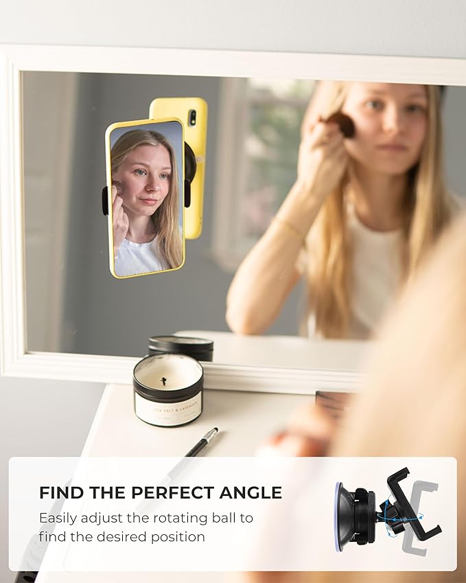 Universal Phone Holder, Record with Front and Back Camera, Shower Mirror Bathroom Phone Holder, Adjustable Wall Mount Stand, TikTok YouTube Vlog Video Recording Kit Influencer Essentials Accessories
