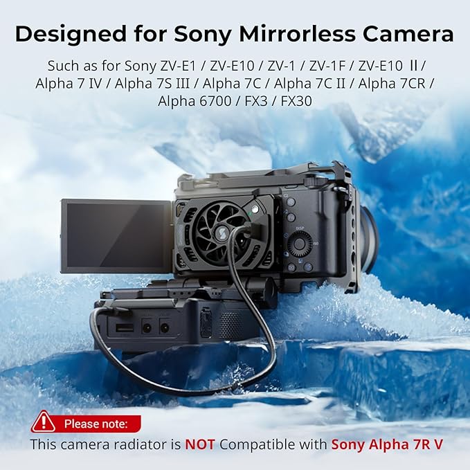 SmallRig TEC Camera Cooling Fan for Sony Mirrorless Camera, External Camera Cooling System with TEC Cooling Module for ZV-E1/ZV-E10 II/ZV-E10/ZV-1/ZV-1F/A7 IV/A7S III/A7C/A7C II/A7CR/A6700/FX3/FX30