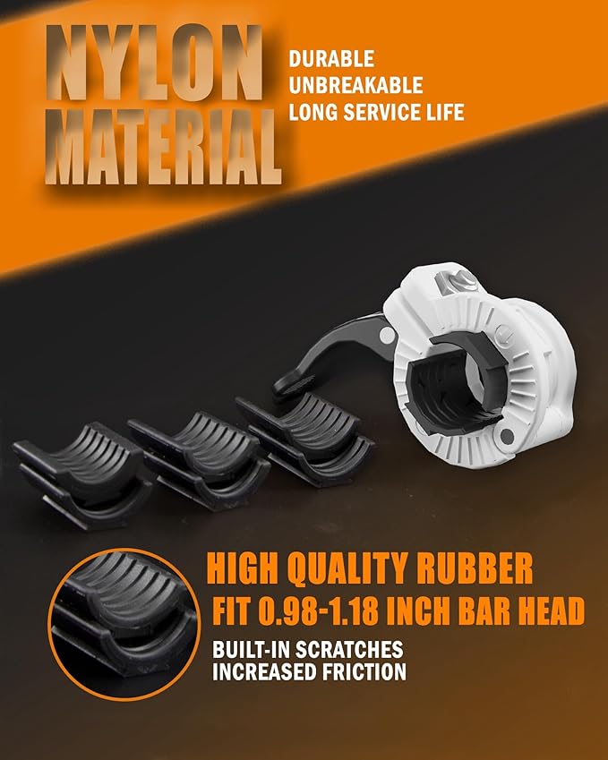 MAXRICH Barbell Clamp 1 inch Multiple Sizes & Adjustable Weight Clips for Quick Release Barbell Collars
