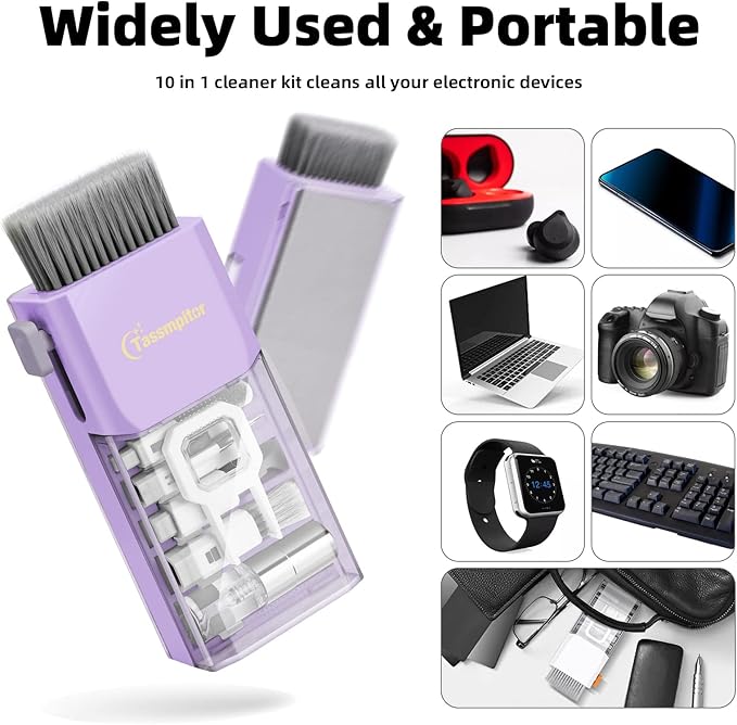 Laptop Screen Keyboard Cleaner Kit, All in 1 Electronic Cleaning Tool for MacBook iPad iPhone Pro Cell Phone, Brush Tool for Tablet, Computer, PC Monitor,TV Camera Lens with Patent, Purple