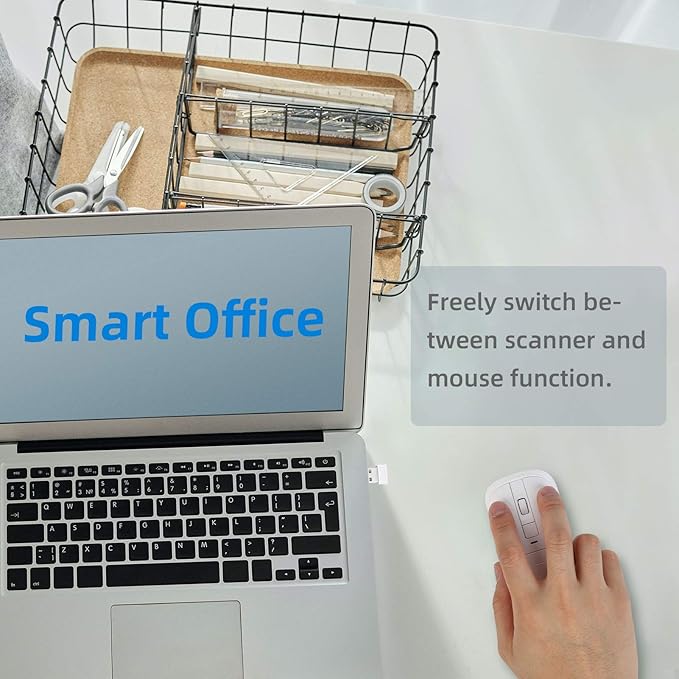 New Wireless Mouse Barcode Scanner, 2-in-1 Design 2D Handheld Barcode Scanner with Wireless Mouse Functions for POS System,Store,Supermarket, Warehouse.(Black)