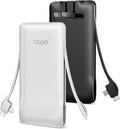 TG90° 2 Pack 10000mAh Power Bank Built-in Foldable AC Wall Plug and Cables,Pocket Size USB C Portable Charger,Ultra Slim Battery Pack Compatible with iPhone Series and Android Devices