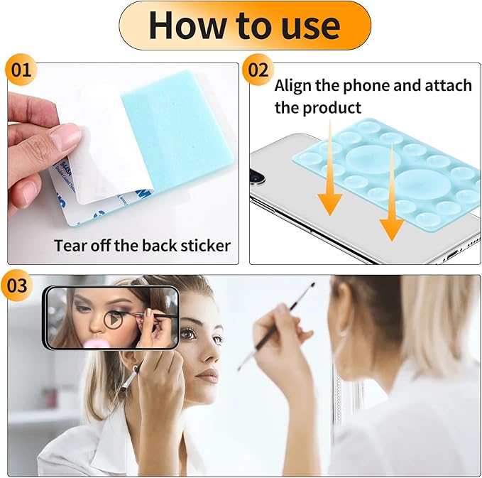 ZYCCER Double Sided Silicone Suction Phone Holder Mount,Compatible with iPhone and Android Cases Hands-Free Mirror Shower Phone Mount Strong Grip Holder (Green, Single Sided 1PCS)