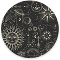 Round Mouse Pad, Celestial Pattern Sun and Moon Mouse Pad, Washable Gaming Mousepads with Lycra Cloth, Non-Slip Rubber Base Computer Small Mouse Pads for Wireless Mouse