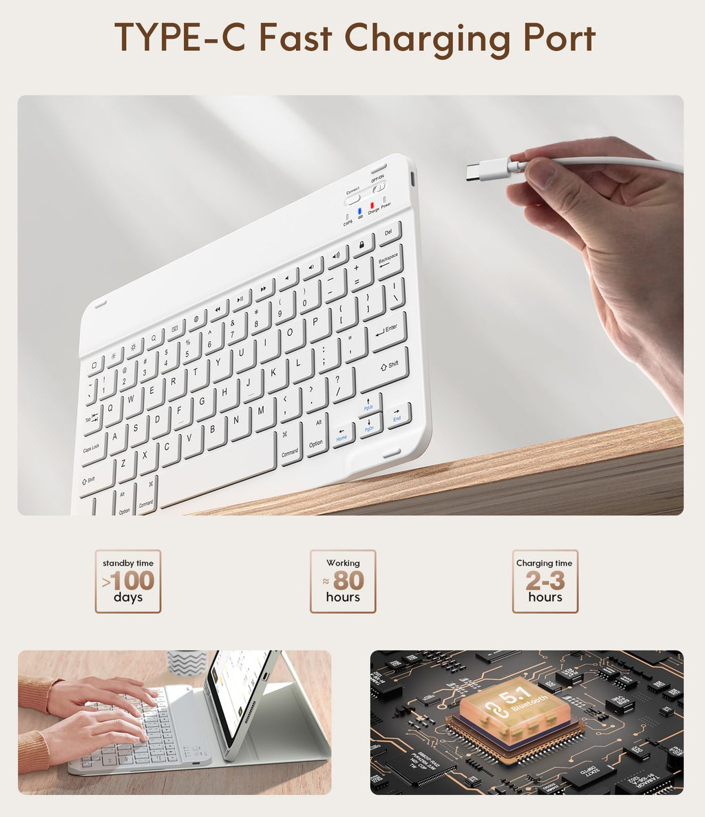 CHESONA Compatible for iPad 11th(A16)/10th Generation Case with Keyboard