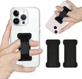 Finger Strap Phone Holder - Ultra Thin Anti-Slip Universal Cell Phone Grips Band Holder for Back of Phone -2Pack(Black)
