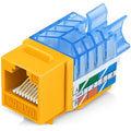 Everest 45° Angled RJ45 Cat5e Keystone Jacks 10-Pack in Yellow - Slim Profile Female RJ45 Connectors - Cat 5e Keystone Jack - Compatible with 45° Angled Speed Termination Tool - 45Term (B0BL3GS7ZY)