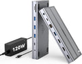 USB C Docking Station 3 Monitors with 120W Power Adapter, 4URPC Displaylink Docking Station 3 HDMI for MacBook/Mac mini M4, Windows, and Chrome with USB C(3 HDMI, 5 USB, Ethernet, SD/microSD)