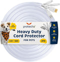PROTECTO 2-Pack Heavy Duty Cord Protectors from Pets No Chew Solution, 10ft Easy to Use Dog & Cat Cord Protector, Clear & Odorless Critter Cord Covers for Pets, Power Audio Video Wire Protector Tubing