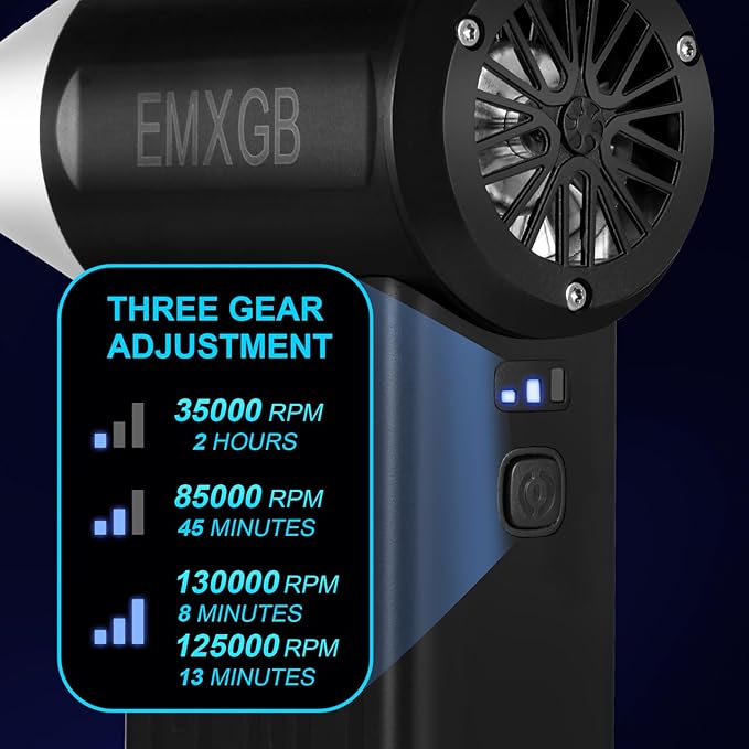 Compressed-Air-Dust Collector-Mini Portable- Turbo Fan- 130000RPM Electric Duster-Cleaning kit- No Canned- Replace Compressed air can- Car Dryer air Blower- Pc dusters forCleaning
