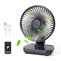 CONBOLA Small Desk Fan for Bedroom, 3600mAh Battery Powered Rechargeable Fan, USB Fan for Desk, 4 Speeds Air Circulator Quiet Table Fan for Home Office, Blue