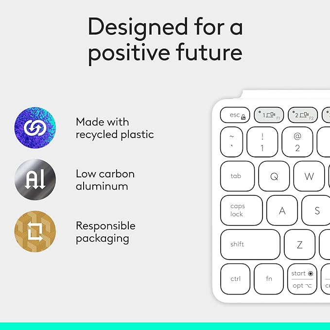Logitech Keys-to-GO 2 Portable Compact Wireless Keyboard with Built-in Cover, Slim Tablet Keyboard for iPad, iPhone, Mac, Apple TV - Pale Grey