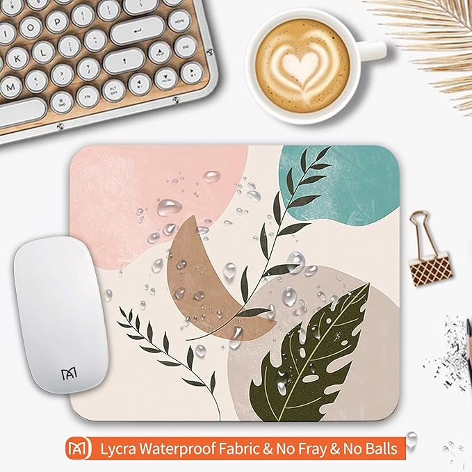Square Mouse Pad Abstract Art, Personalized Premium-Textured Custom Mouse Mat Design, Washable Mousepad Cloth, Non-Slip Rubber Base Computer Mouse Pads for Wireless Mouse