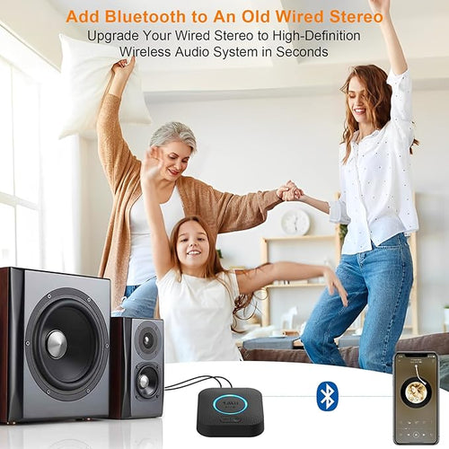1Mii B06+ Bluetooth Receiver, Hi-Fi Wireless Audio Adapter, Bluetooth 5.3 Receiver with 3D Surround aptX HD aptX Low Latency for Home Music Streaming Stereo System