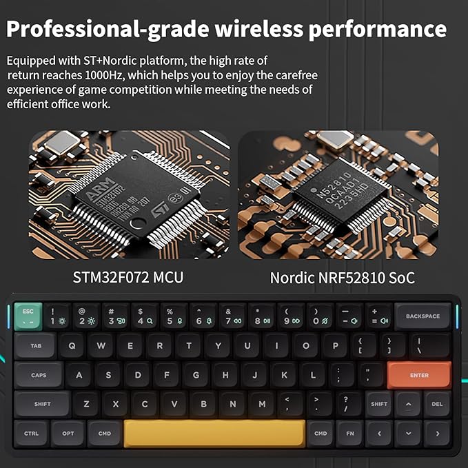 nuphy Air60 V2 Portable Wireless Keyboard 60% Low Profile Mechanical Keyboard Support QMK/VIA Compatible with Windows/mac OS/Linux Supports Bluetooth 5.1/2.4GHz/Wired (USB-C) Gateron Aloe Switch