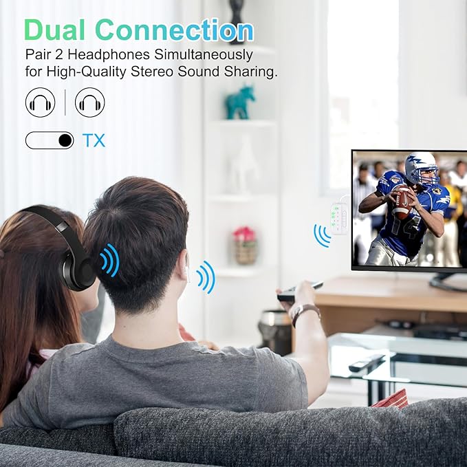 2025 Upgraded Pro Bluetooth 5.4 Transmitter Receiver,2-in-1 Airplane Wireless Adapter for Flight,TV,PC,Gym,Switch,Supports to 2 AirPods/Headphones;Audio AUX Receiver for Car/Home Stereo