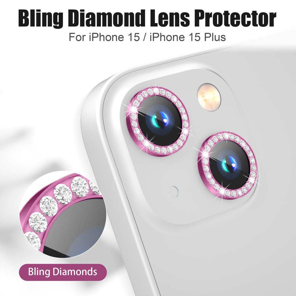 AGVEE 3+3 6 Pack for iPhone 15/15 Plus Camera Lens Protector Cover