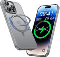 MAGIC JOHN 360° Rotatable Magnetic Invisible Stand for iPhone 15 Pro Case [Camera Control Button] [Compatible with MagSafe] 16FT Shockproof for iPhone 15 Pro Case with Kickstand, Gray