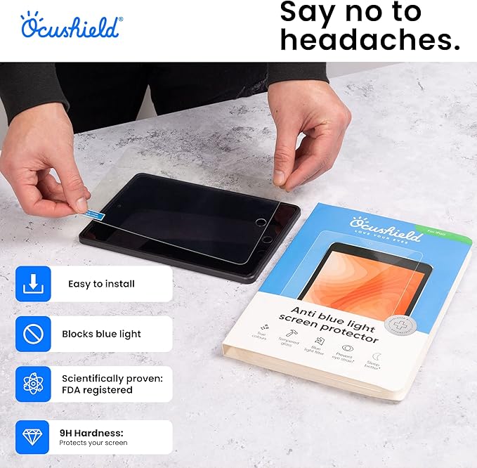 Ocushield Anti Blue Light Tempered Glass Screen Protector for Apple iPad Mini 4/5 (8") - Blue Light Filter for iPad - Anti Glare - Protect Your Eyes & Improve Sleep